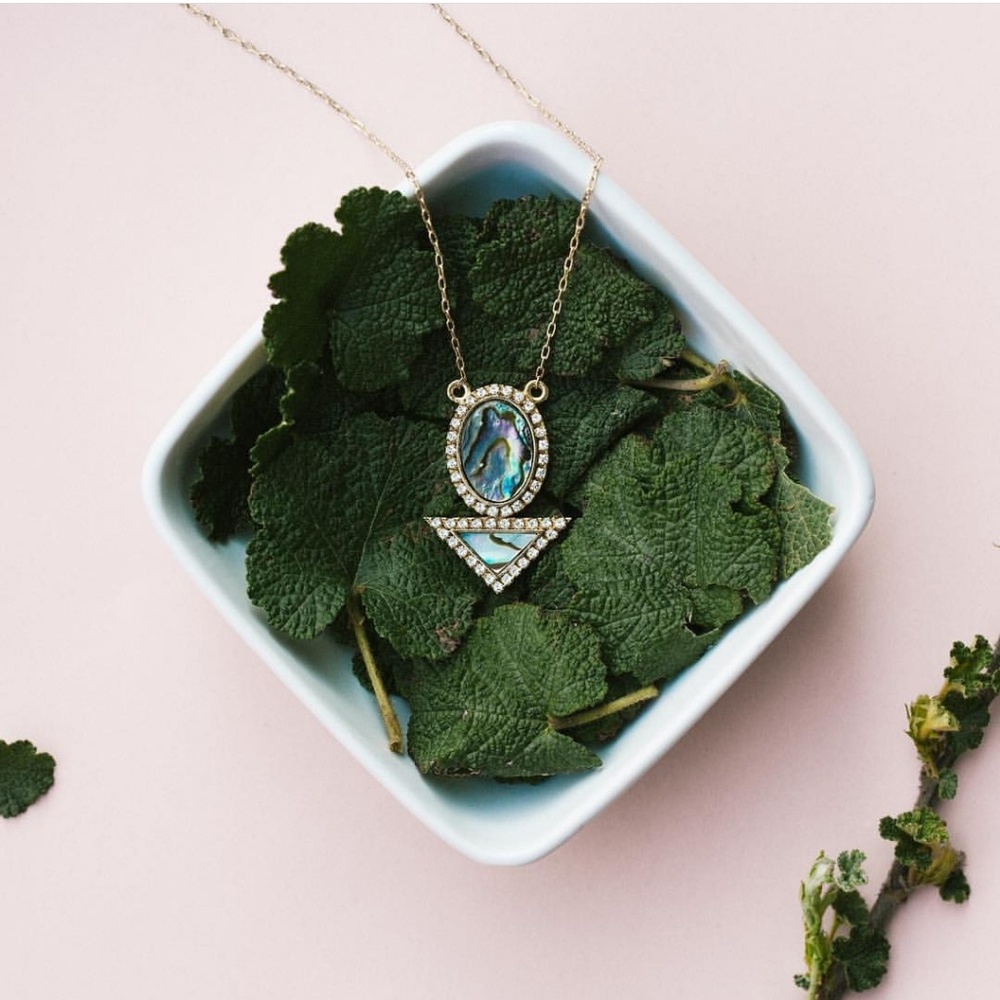 Shelly Brown Abalone long necklace